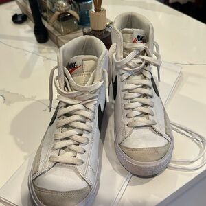 Nike Blazers - white with black swoosh